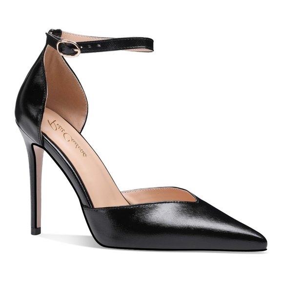 Petit Cadeau Carolyn - 4" High Heels with ankle straps. Black La Croisee. Size 9 - Picture 1 of 6